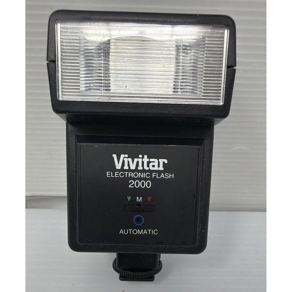Vivitar Electronic Flash 2000 Mount Auto Manual Tested Works